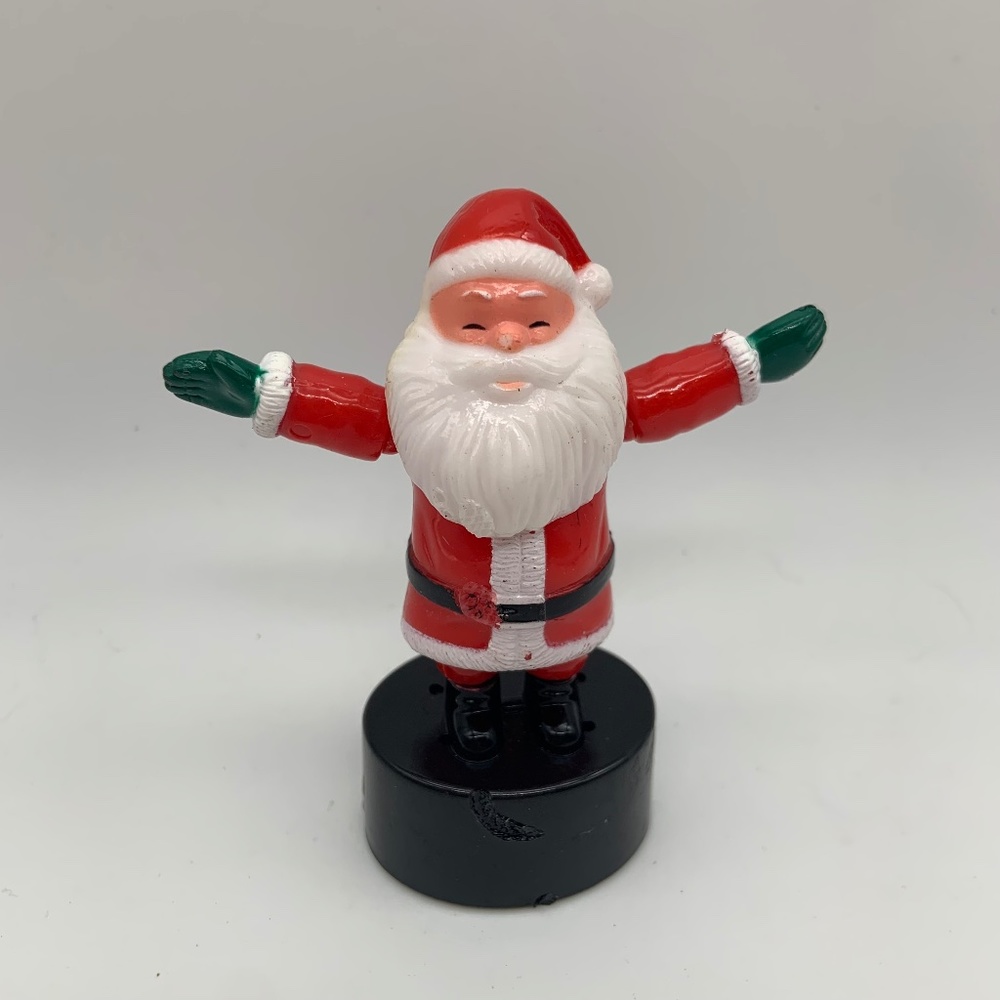 RARE Vintage Christmas Santa Claus Push Up Button Dancing Santa